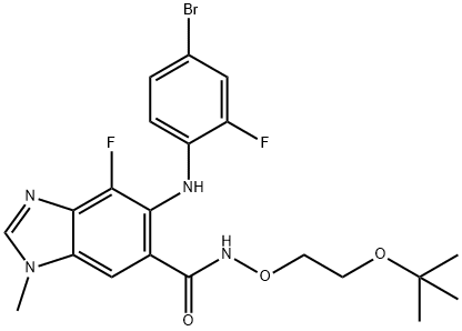 6-(4-溴-2-氟苯基氨基)-7-氟-3-甲基-3H-苯并咪唑-5-羧酸-(2-叔丁氧基乙氧基)酰胺