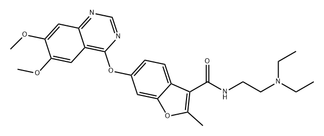 N-(2-(二乙基氨基)乙基)-6-(6,7-二甲氧基喹唑啉-4-基氧基)-2-甲基苯并呋喃-3-羧酰胺
