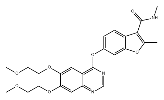 6-(6,7-双(2-甲氧基乙氧基)喹唑啉-4-基氧基)-n,2-二甲基苯并呋喃-3-羧酰胺
