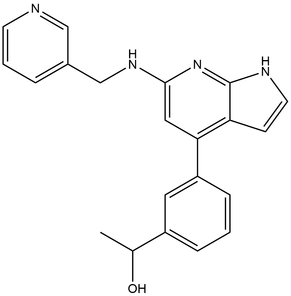 1-[3-[6-(吡啶-3-基甲基氨基)-1H-吡咯并[2,3-B]吡啶-4-基]苯基]乙醇