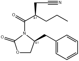 (R)-3-((S)-4-benzyl-2-oxooxazolidine-3-carbonyl)hexanenitril
