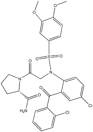 N-[4-Chloro-2-(2-chlorobenzoyl)phenyl]-N-[(3,4-dimethoxyphenyl)sulfonyl]glycyl-L-prolinamide